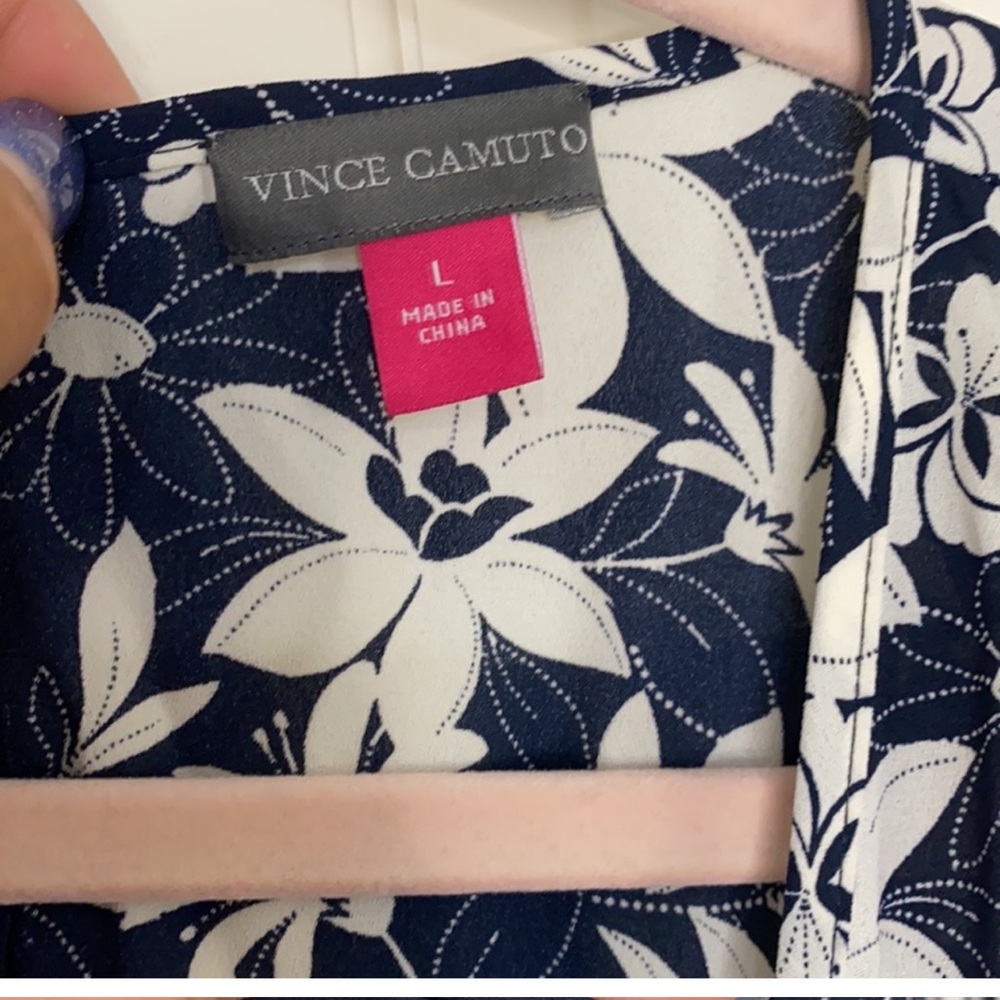 Vince Camuto Women's 3/4 Sleeve Floral Lace Mix Print Jumpsuit large - Picture 6 of 7